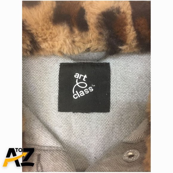 Toddler Girls' Leopard Collar Jean Jacket Size 3T - Picture 8 of 10